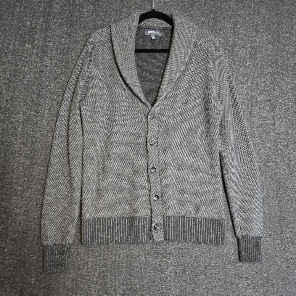 Bonobos Shawl Collar Cardigan Men's Sweater Merino Cashmere Blend Sz M Slim Fit